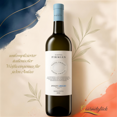 Pinot Grigio Frischer, eleganter Pinot Grigio mit feiner Apfel- und Birnenfrucht, zarten Zitrusnoten und lebendiger Frische – unkomplizierter italienisch